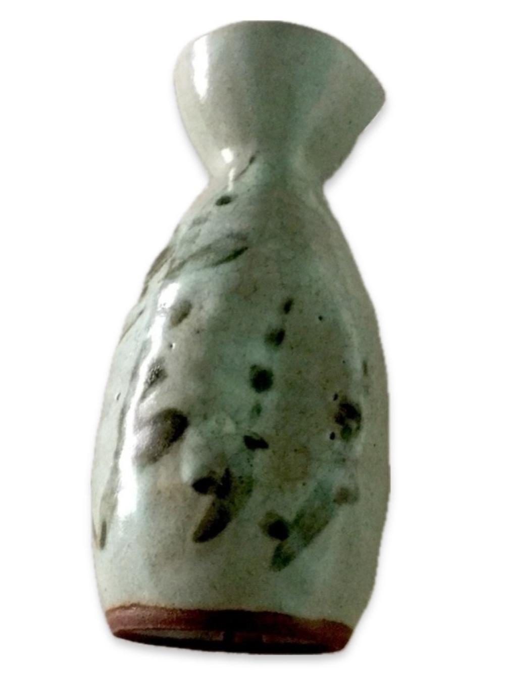 Japanese Ceramic Sake Carafe Tokkuri Light Green Glaze 6.5" Tall